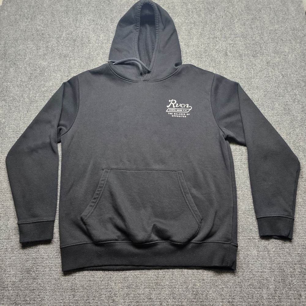 RVCA Mens Balance of Opposites Fleece Hoodie Black Size Medium Z3A4102400
